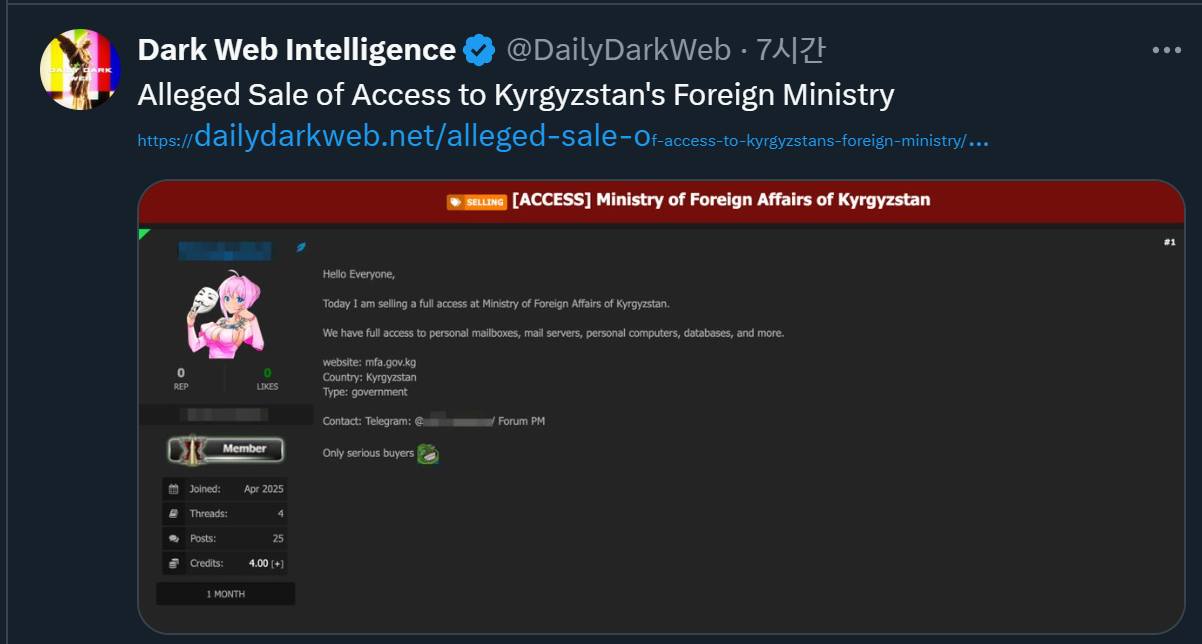 Alleged Sale of Access to Kyrgyzstan's Foreign Ministry