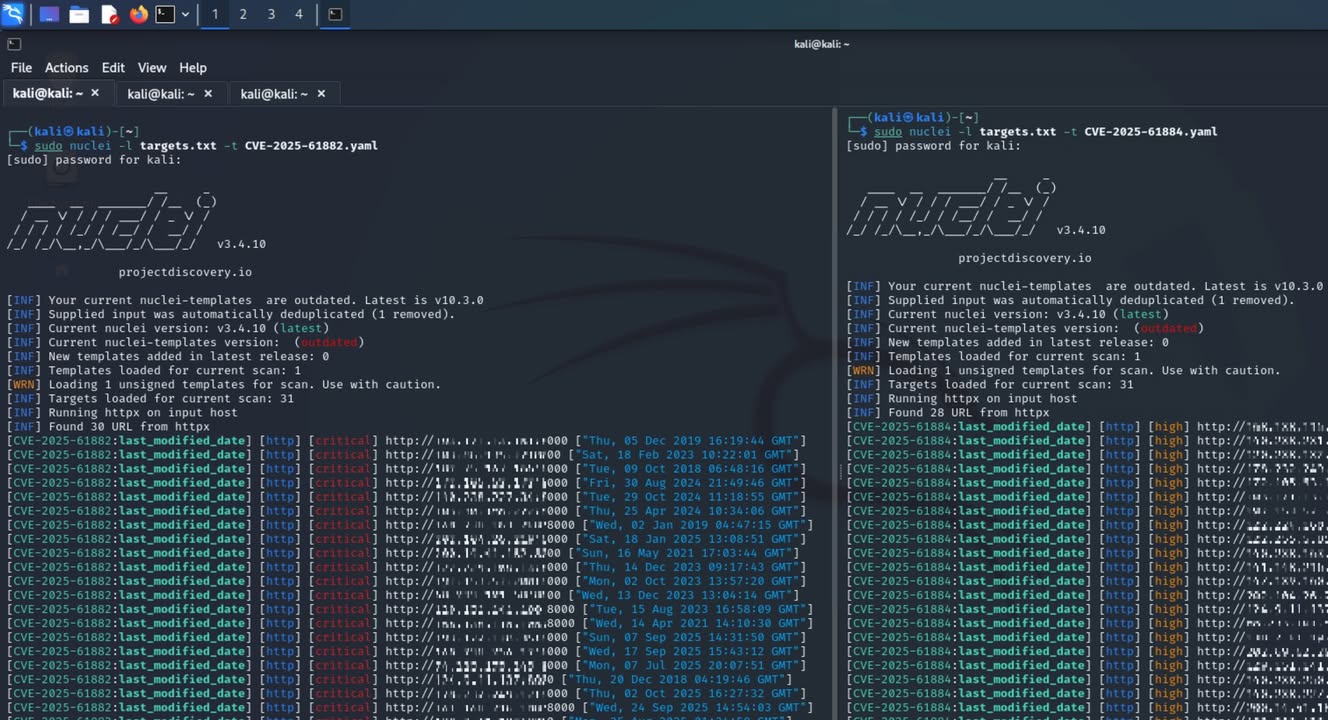 CVE-2025-61884 : New Oracle E-Business Suite(EBS) Bug Could Let Hackers Access Data Without Login
Supported versions that are affected are 12.2.3-12.2.14. 
https://github.com/B1ack4sh/Blackash-CVE-2025-61884?tab=readme-ov-file